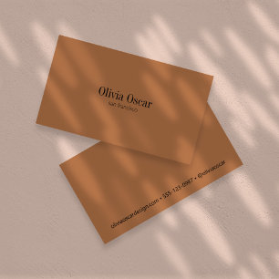 Carte De Visite Minimaliste Simple Terracotta Noir Espace Propre M