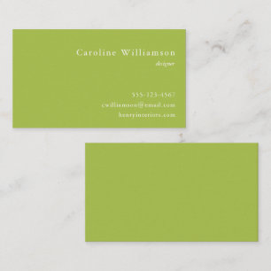 Carte De Visite Minimaliste Vert Citron Atténué Élégant Profession