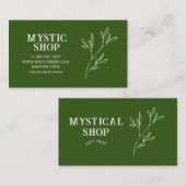 Carte De Visite Minimaliste Vert Joli  (Devant / Derrière)
