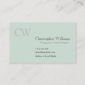 Carte de visite minimaliste vert professionnel (Dos)