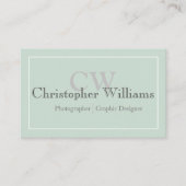 Carte de visite minimaliste vert professionnel (Devant)