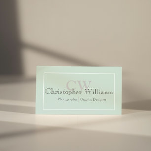 Carte de visite minimaliste vert professionnel