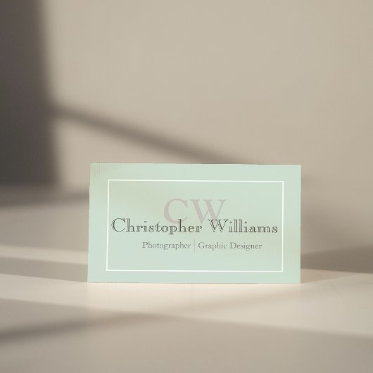 Carte de visite minimaliste vert professionnel