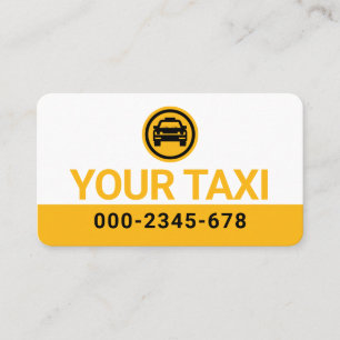 Carte De Visite Minimaliste Votre Taxi Jaune