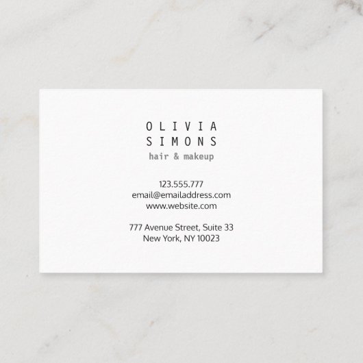 Carte De Visite minimalistes (Dos)