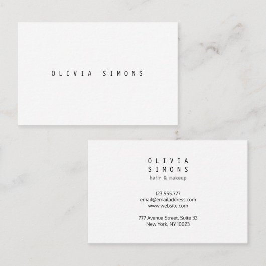 Carte De Visite minimalistes (Devant / Derrière)