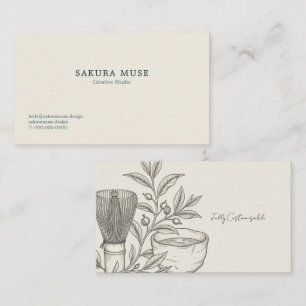 Carte De Visite Minimalistes amateurs de Matcha Zen et de rituels