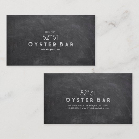 Carte De Visite Minimalistic Chalkboard Style (Devant / Derrière)