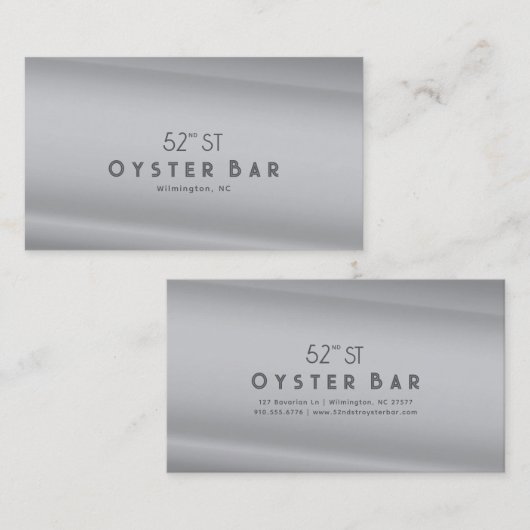 Carte De Visite Minimalistic Deco Style | Silver Pearl (Devant / Derrière)