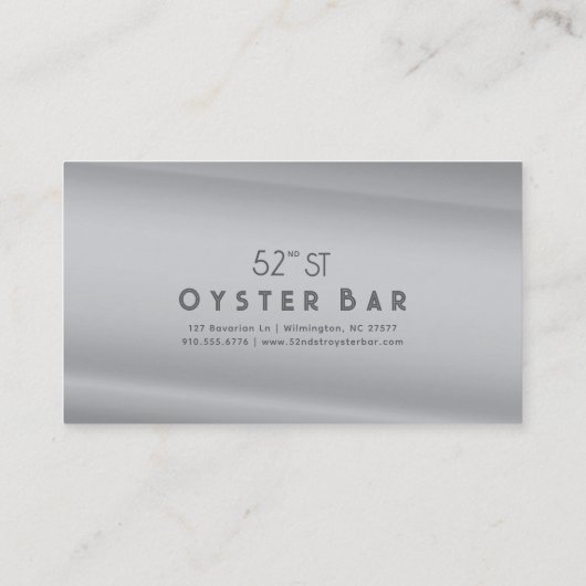 Carte De Visite Minimalistic Deco Style | Silver Pearl (Dos)
