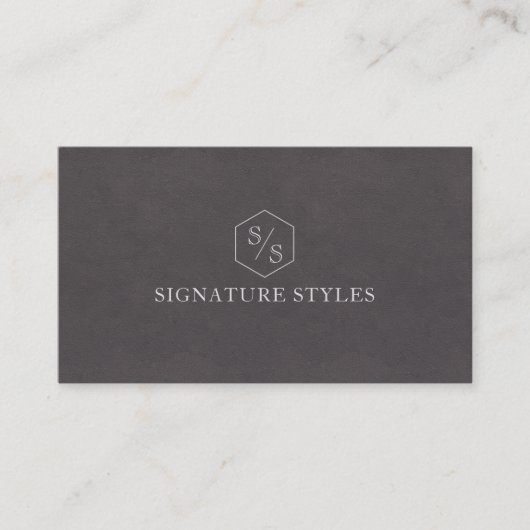 Carte De Visite Minimalistic Monogram | Charcoal Gray (Devant)