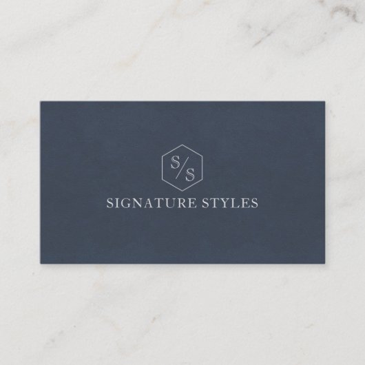 Carte De Visite Minimalistic Monogram | Midnight Blue (Devant)