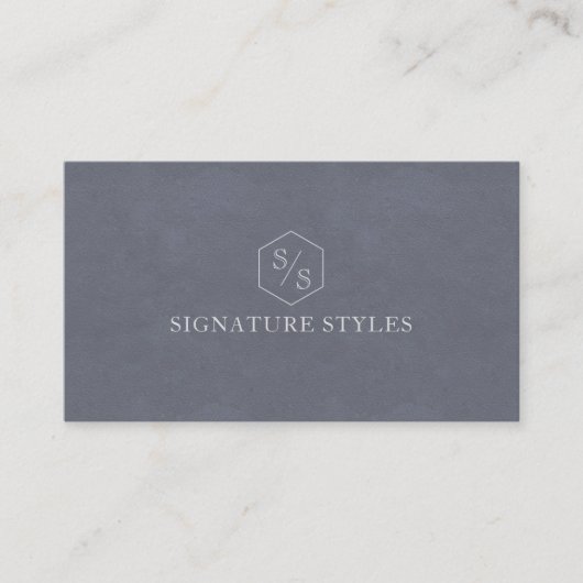 Carte De Visite Minimalistic Monogram | Slate Blue (Devant)
