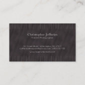 Carte De Visite Minimalistic PinStripes (Charcoal) (Dos)