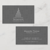 Carte De Visite Minimalistic Real Estate Logo | Gray Carbon Fiber (Devant / Derrière)