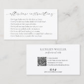 Carte De Visite Minime simple moderne post-soins Élégant (Devant / Derrière)