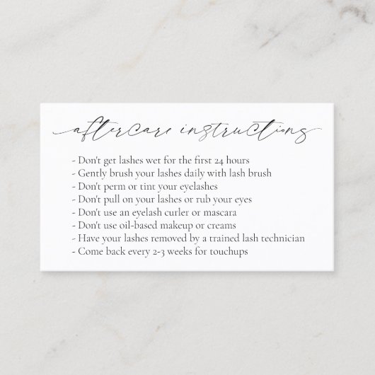 Carte De Visite Minime simple moderne post-soins Élégant (Devant)