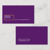 Carte De Visite minimum élégant luxe purple (Devant / Derrière)
