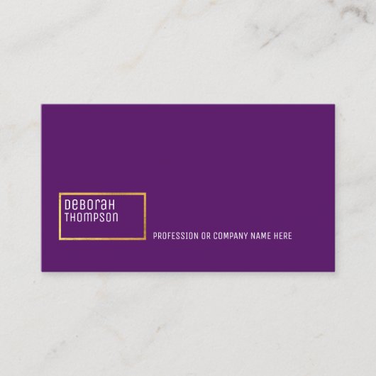 Carte De Visite minimum élégant luxe purple (Devant)