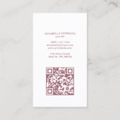 Carte De Visite Minimum moderne professionnel QR Code Dusty Rose (Dos)