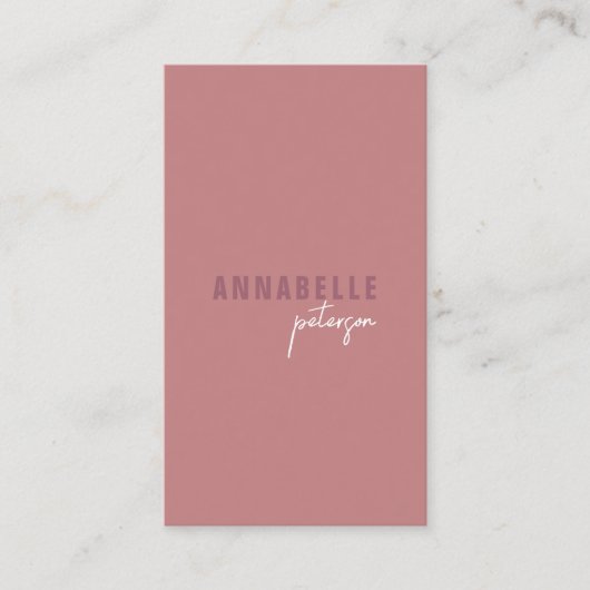 Carte De Visite Minimum moderne professionnel QR Code Dusty Rose (Devant)