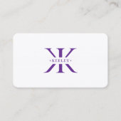 Carte De Visite Minimum professionnel K Monogramme Royal Purple (Devant)
