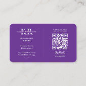 Carte De Visite Minimum professionnel K Monogramme Royal Purple (Dos)