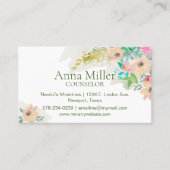 Carte De Visite Ministère de conseil floral de printemps frais et (Devant)