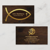 Carte De Visite Ministère de l'Ichthus créatif Gold Cross (Devant / Derrière)