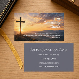 Carte De Visite Ministère pastoral avec croix