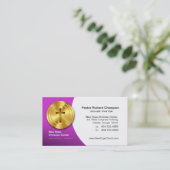 Carte De Visite Ministre/pasteur chrétiens croisés d'or de symbole (Debout devant)