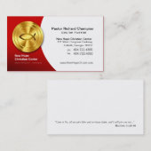 Carte De Visite Ministre/pasteur chrétiens d'or de symbole des (Devant / Derrière)