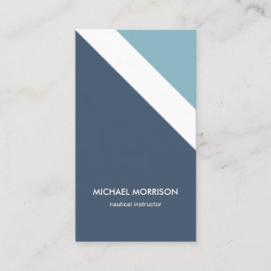 Carte De Visite Mint blue nautical stripes modern masculine smart