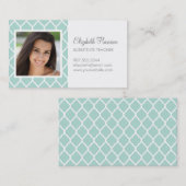 Carte De Visite Mint Chic Lattice marocain Photo (Devant / Derrière)