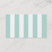 Carte De Visite Mint Cute Ancre Nautique & Stripes (Dos)