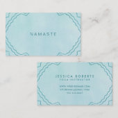 Carte De Visite Mint et Turquoise vert Simple Namaste Yoga Enseign (Devant / Derrière)