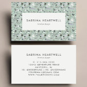 Carte De Visite Mint Green Gray Terrazzo Pattern Interior Design