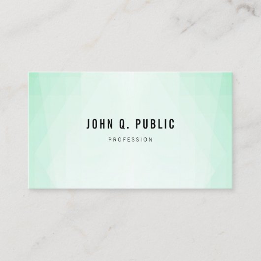 Carte De Visite Mint Green tendance Moderne Simple Modèle (Devant)