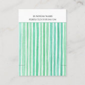 Carte De Visite Mint Green Watercolor Stripes Bracelet Display (Devant)
