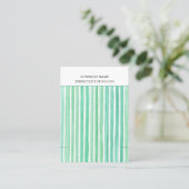 Carte De Visite Mint Green Watercolor Stripes Bracelet Display (Debout devant)