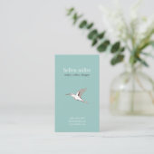 Carte De Visite Mint hummingbird elegant cute visit minimal card (Debout devant)