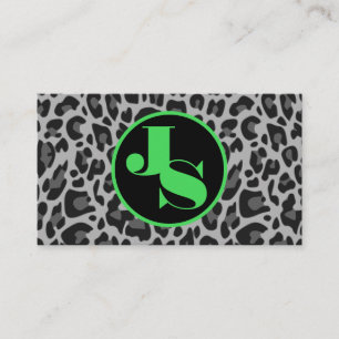 Carte De Visite Mint Monogram Classic Empreinte de léopard Rockabi