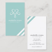 Carte De Visite Mint Vert Coeur moderne et des perruques (Devant / Derrière)