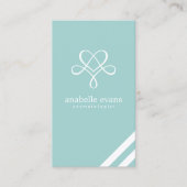 Carte De Visite Mint Vert Coeur moderne et des perruques (Devant)