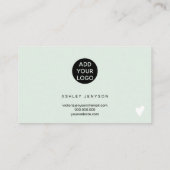 Carte De Visite Mint vert moderne logo simple commander merci (Dos)