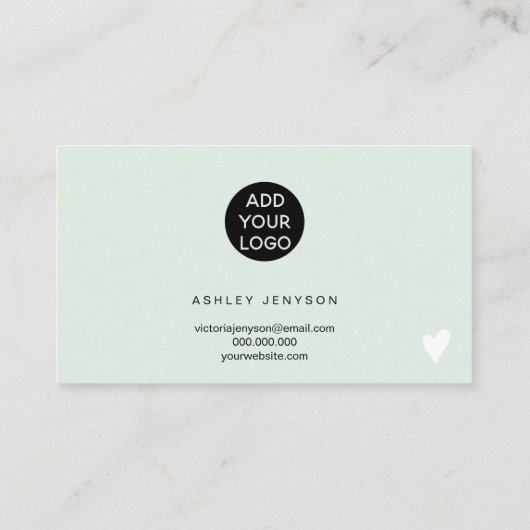 Carte De Visite Mint vert moderne logo simple commander merci (Dos)