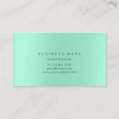 Carte De Visite Mint Vert or Fleur Botanique Améthst Rose Mix (Dos)