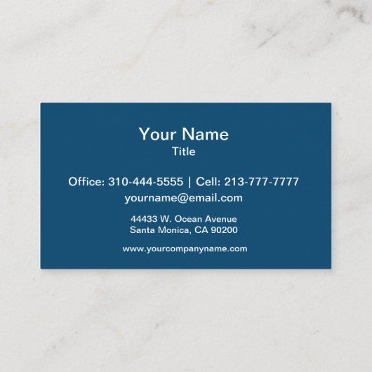 Carte De Visite Minuit Indigo Solid Color (Dos)