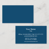Carte De Visite Minuit Indigo Solid Color (Devant / Derrière)