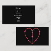 Carte De Visite Minuscule coeur Rosaire (Devant / Derrière)